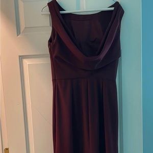 Formal floor length merlot color dress